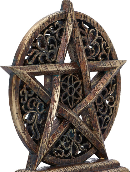 Nemesis Now Dawn Pentagram 15cm, Resin, Pentagram Ornament, Bronze, Wiccan Symbol, Cast in the Finest Resin, Hand-Painted, Wiccan Giftware