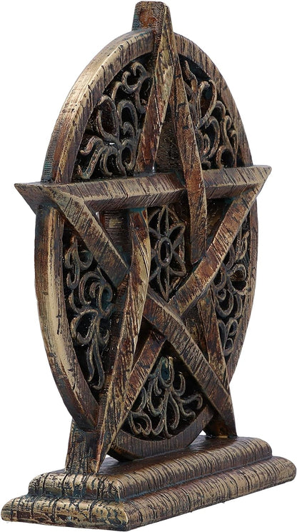 Nemesis Now Dawn Pentagram 15cm, Resin, Pentagram Ornament, Bronze, Wiccan Symbol, Cast in the Finest Resin, Hand-Painted, Wiccan Giftware