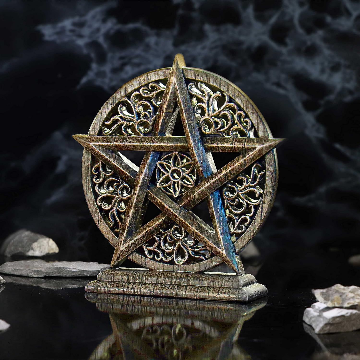 Nemesis Now Dawn Pentagram 15cm, Resin, Pentagram Ornament, Bronze, Wiccan Symbol, Cast in the Finest Resin, Hand-Painted, Wiccan Giftware