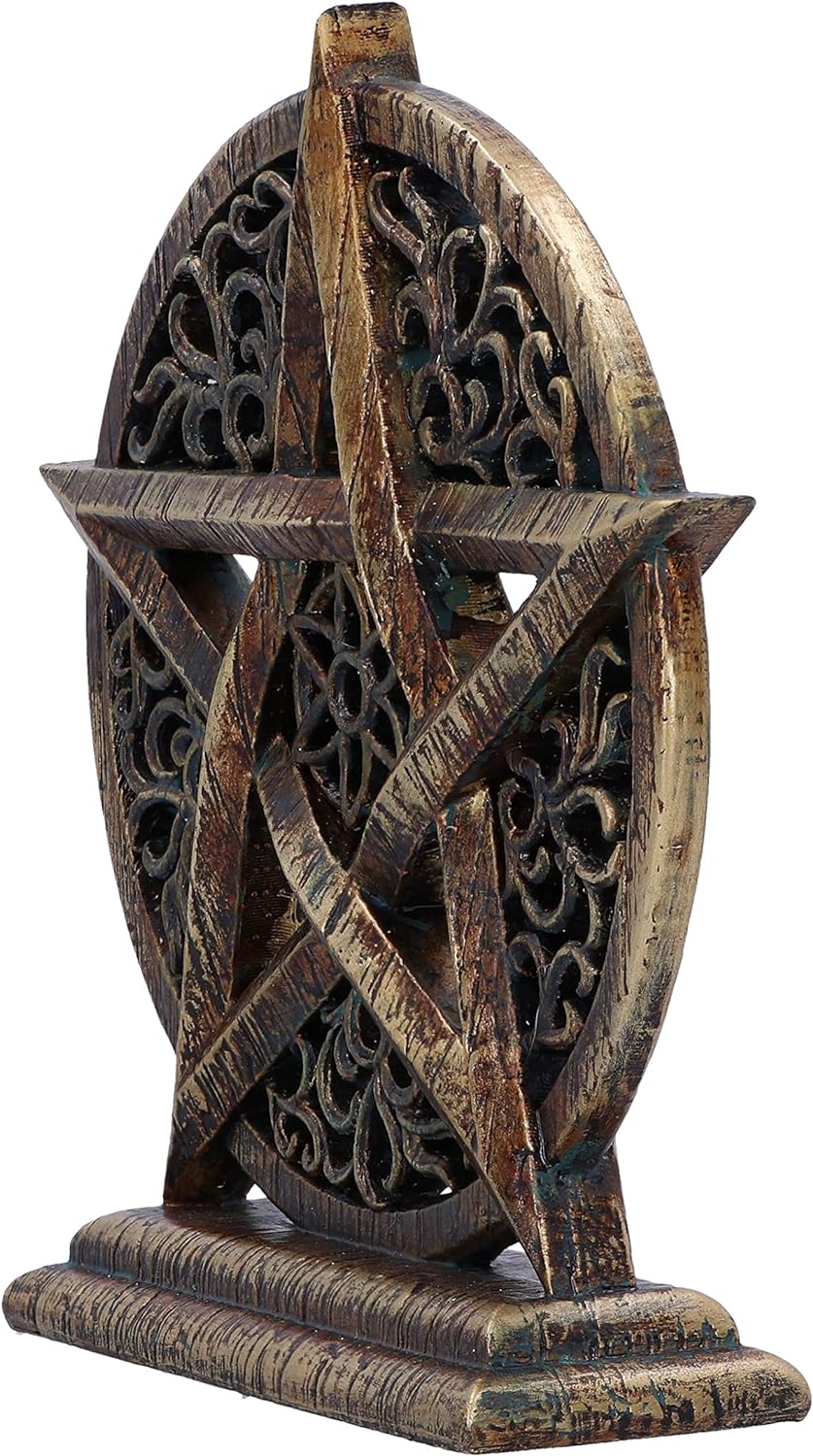 Nemesis Now Dawn Pentagram 15cm, Resin, Pentagram Ornament, Bronze, Wiccan Symbol, Cast in the Finest Resin, Hand-Painted, Wiccan Giftware