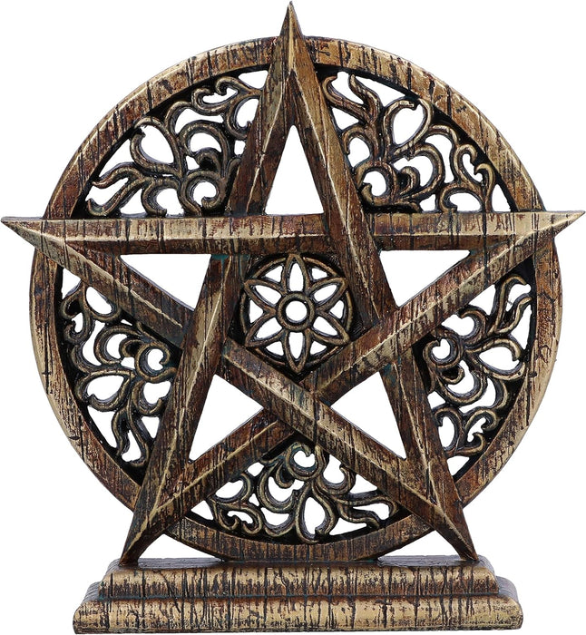 Nemesis Now Dawn Pentagram 15cm, Resin, Pentagram Ornament, Bronze, Wiccan Symbol, Cast in the Finest Resin, Hand-Painted, Wiccan Giftware