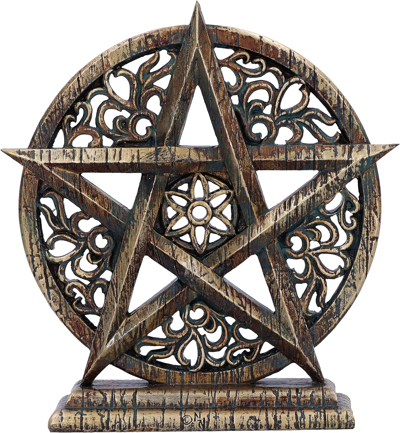 Nemesis Now Dawn Pentagram 15cm, Resin, Pentagram Ornament, Bronze, Wiccan Symbol, Cast in the Finest Resin, Hand-Painted, Wiccan Giftware