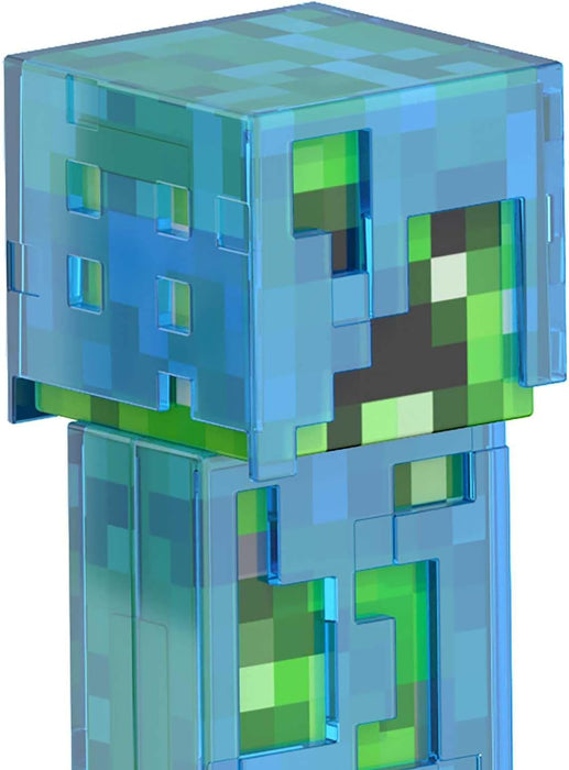 Mattel Minecraft Diamond Level Creeper Figura de acción con accesorios, juguete +6 años (HLL31