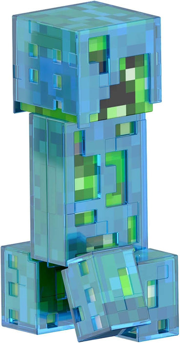 Mattel Minecraft Diamond Level Creeper Figura de acción con accesorios, juguete +6 años (HLL31