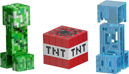 Mattel Minecraft Diamond Level Creeper Figura de acción con accesorios, juguete +6 años (HLL31