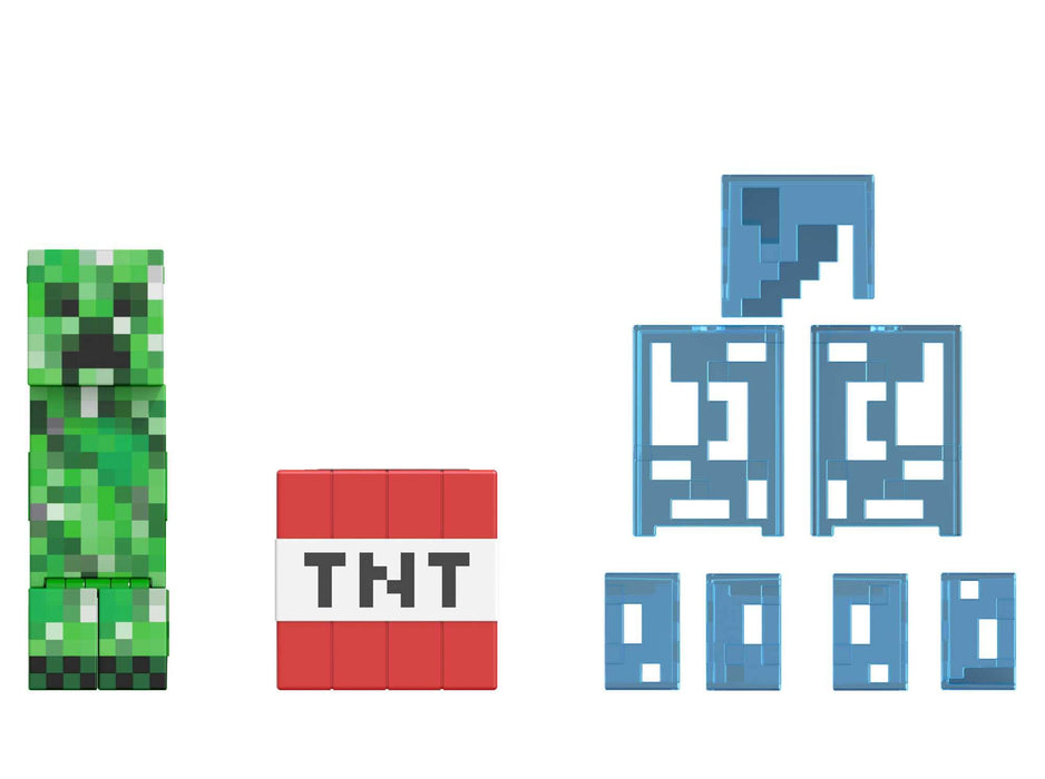 Mattel Minecraft Diamond Level Creeper Figura de acción con accesorios, juguete +6 años (HLL31