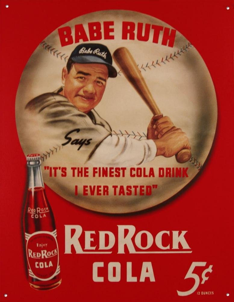 Vintage Sign - Babe Ruth - Red Rock