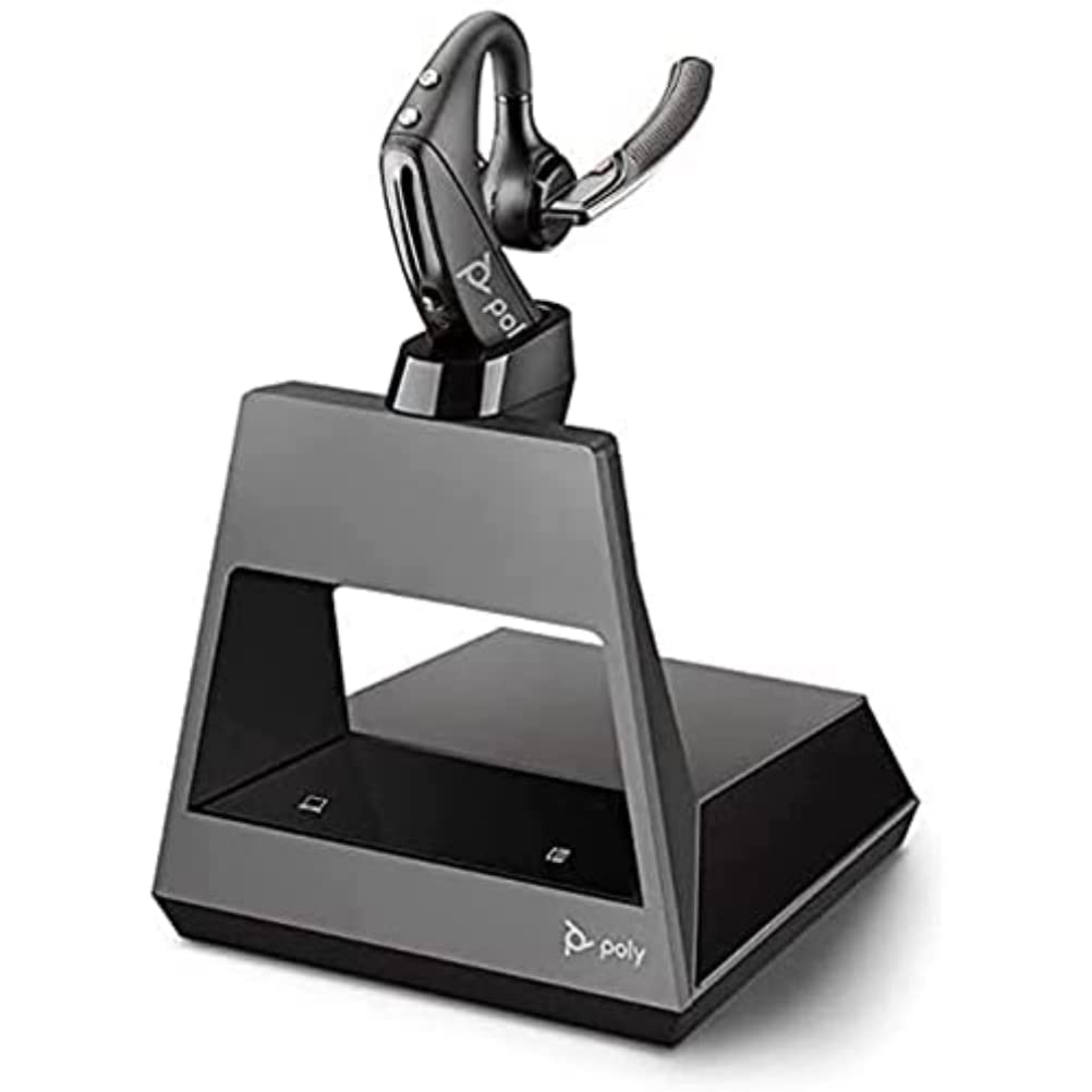 Plantronics - Voyager 5200 Office (Poly) - Bluetooth Over-the-Ear (Mono) Headset - Sound Guard-Noise Canceling Mic-Connects to Deskphone/PC/Mac - Works with Teams, Zoom & more USB-A, BT, RJ9 Teams Certified: NO PC, Mobile, Deskphone