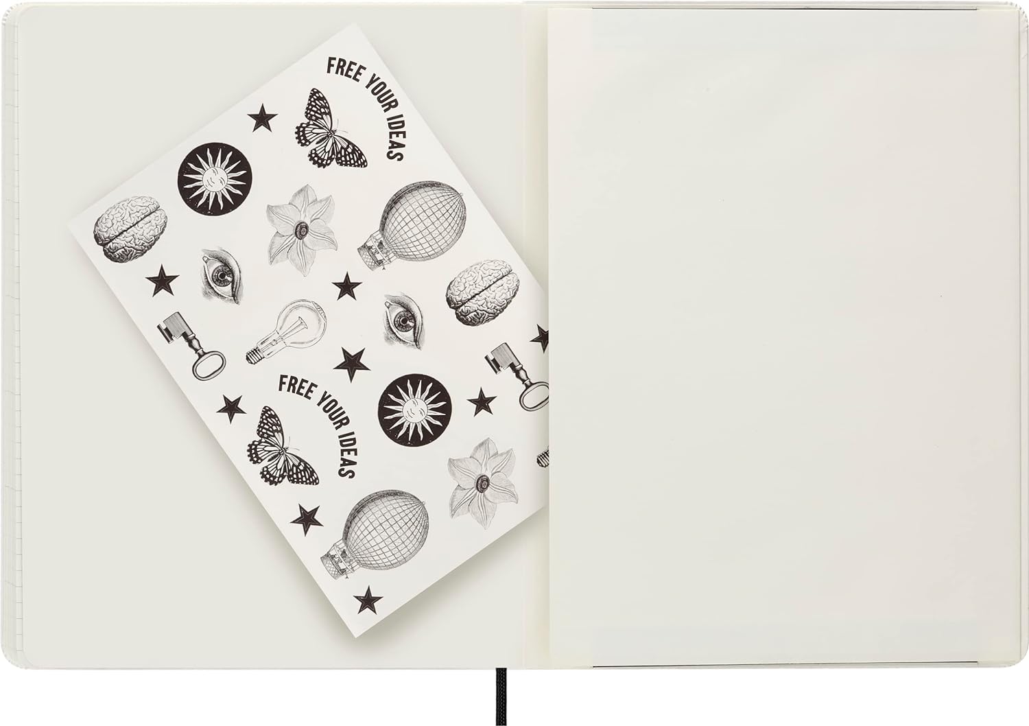 Moleskine x Lorenzo Petrantoni A book yet to be written, Limited Edition Hard Cover and Elastic Closure Ruled Notebook, Size Extra Large 19x26 cm