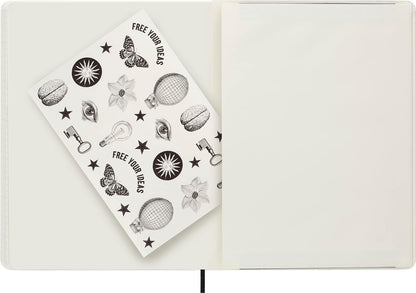 Moleskine x Lorenzo Petrantoni A book yet to be written, Limited Edition Hard Cover and Elastic Closure Ruled Notebook, Size Extra Large 19x26 cm