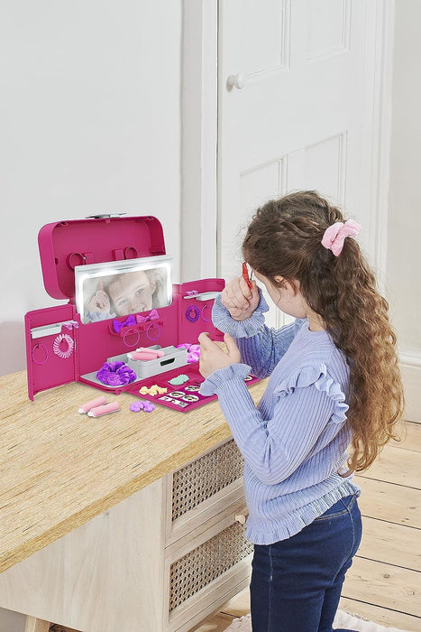 Casdon Ultimate Styling Case | Foldable Hair Styling Case For Children Aged 3+ | Includes Mirror, Styling Cards & Hair Accessories!