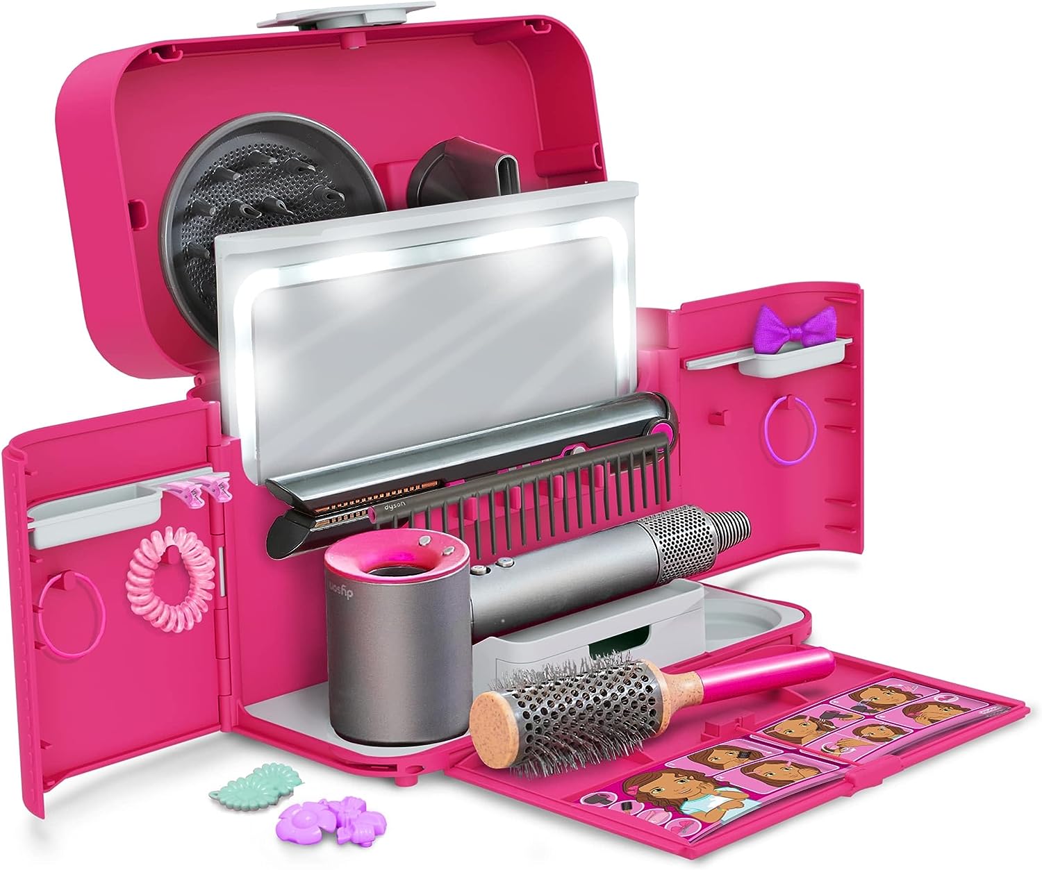 Casdon Ultimate Styling Case | Foldable Hair Styling Case For Children Aged 3+ | Includes Mirror, Styling Cards & Hair Accessories!