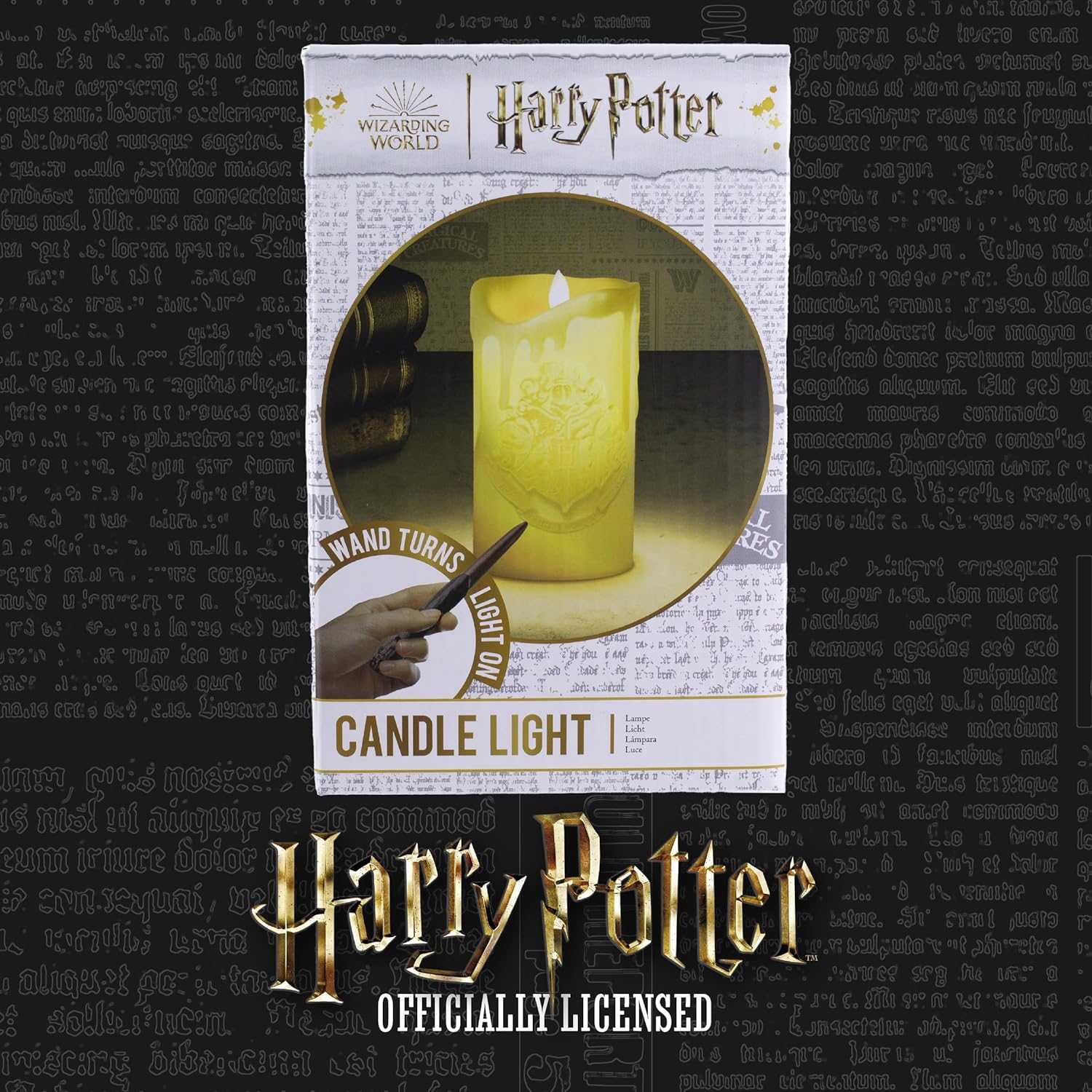 Paladone Hogwarts - Candela con telecomando a bacchetta, licenza ufficiale Harry Potter, colore: nero (PP9563HP)