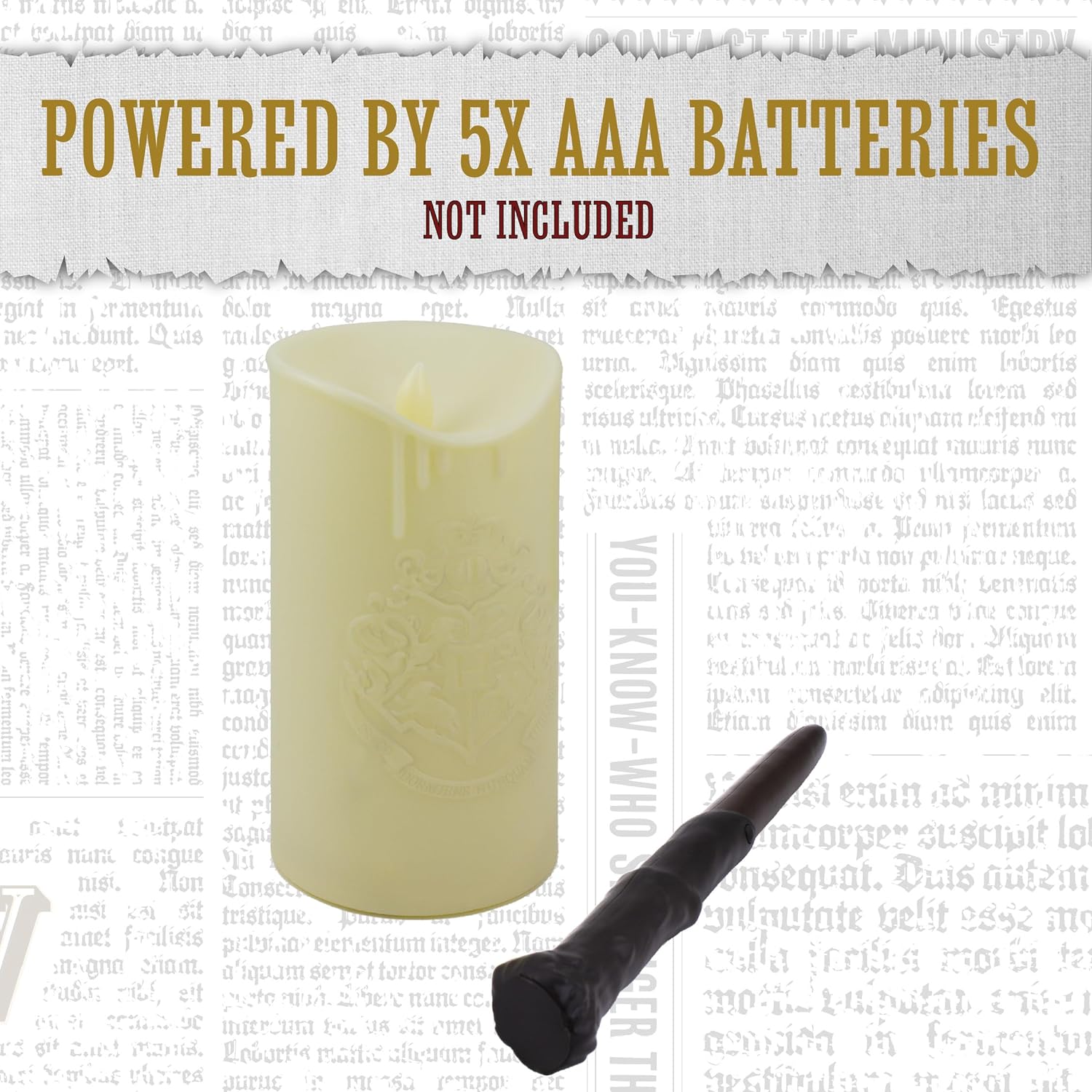 Paladone Hogwarts - Candela con telecomando a bacchetta, licenza ufficiale Harry Potter, colore: nero (PP9563HP)