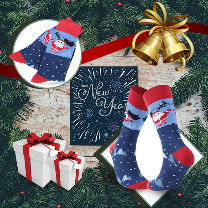 Christmas Socks, saillsen Holiday Colorful Novelty Cartoon Crew Socks Xmas Gift 1 Santa Snow