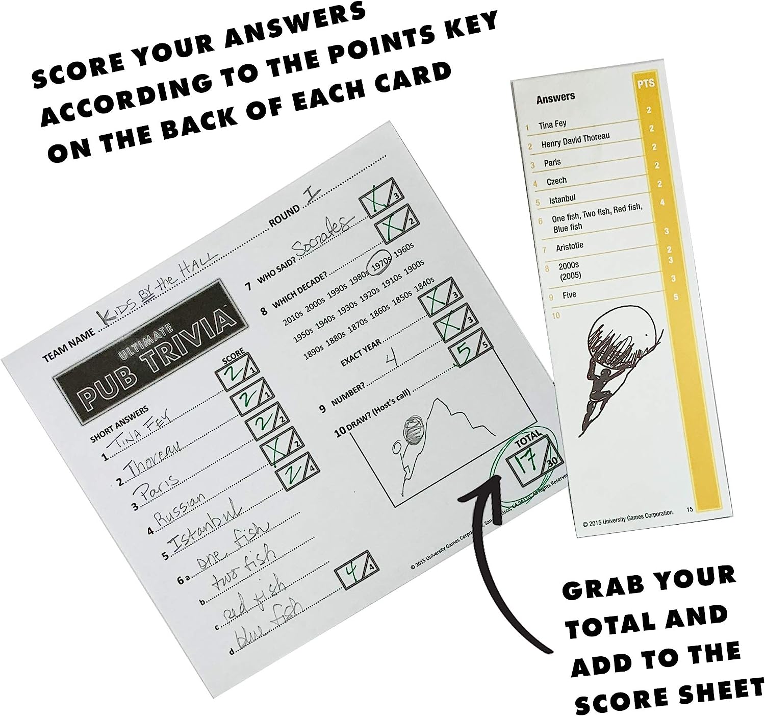 Ultimate Pub Trivia Team Trivia Game, Over 1000 Questions for Weekly Party Game Nights and Live Stream Quiz Events, Perfect for Ages 12 and Up and 4 or More Players from University Games , Red