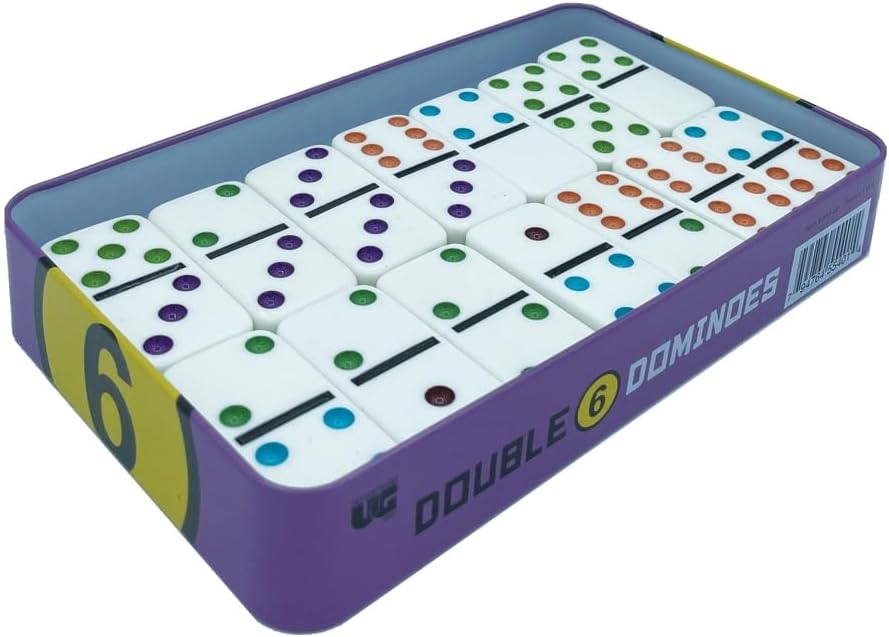Front Porch Classics | Double 6 Travel Tin Domino Set from, for 2 to 4 Players Ages 8 to 99