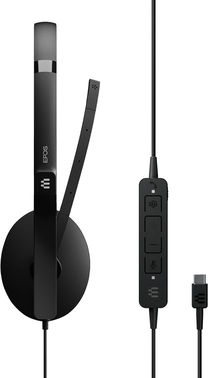EPOS I SENNHEISER ADAPT 160T ANC USB-C - ADAPT 100 Series - headset - on-ear - wired - active noise cancelling - USB-C - black - Certified for Microsoft Teams, Optimised for UC