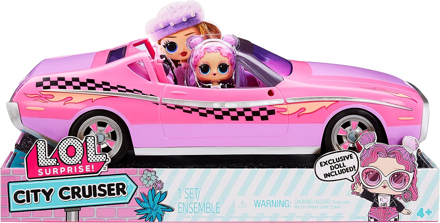 L.O.L. Surprise City Cruiser - Pink and Purple Sports Car with Fabulous Features and an Exclusive Doll BEEPS - Great for Kids Ages 4+