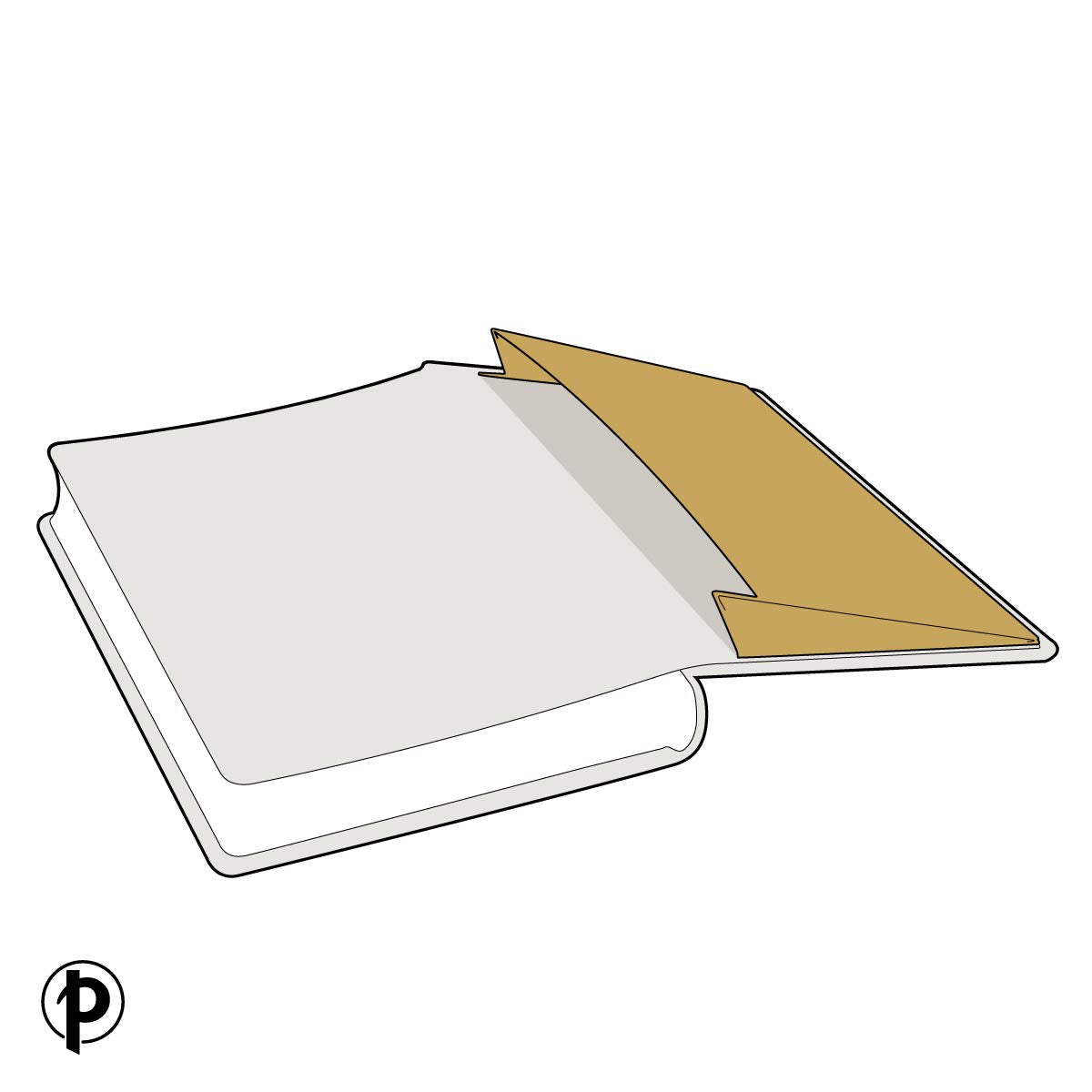 Dhyana (Kirikane Collection) Midi Unlined Hardcover Journal (Wrap Closure)
