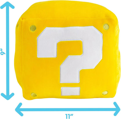 Club Mocchi Mocchi Super Mario Brothers Question Mark Block Mega Plush Toy - 15" Officially Licensed Mario Movie/Video Games Soft Toys - Super Mario Room Decor - Kids Toys for 3 Year Old Boys & Girls