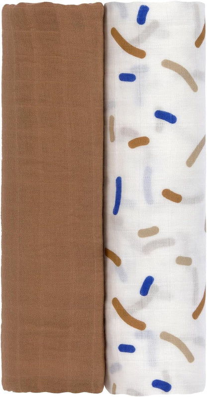 Hemelzachte Swaddle XL - Little Mateys - Royal Blue - 2 stuks