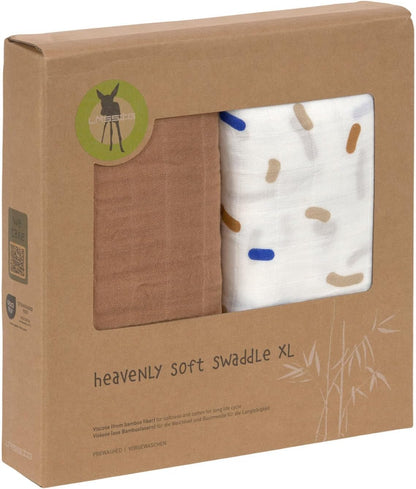 Hemelzachte Swaddle XL - Little Mateys - Royal Blue - 2 stuks
