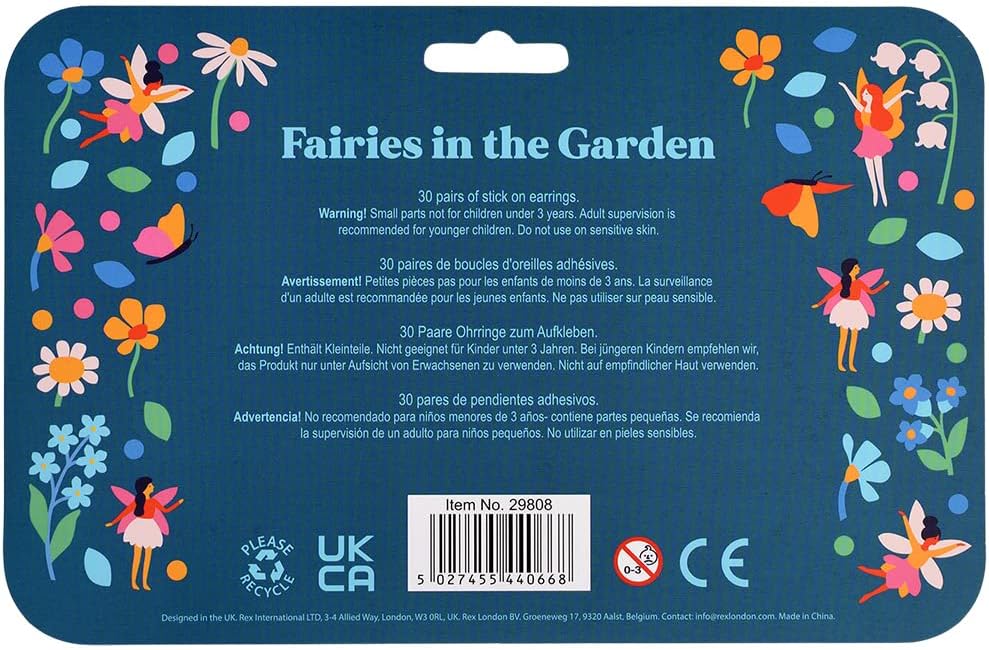 Fairies In The Garden Stick On Earrings