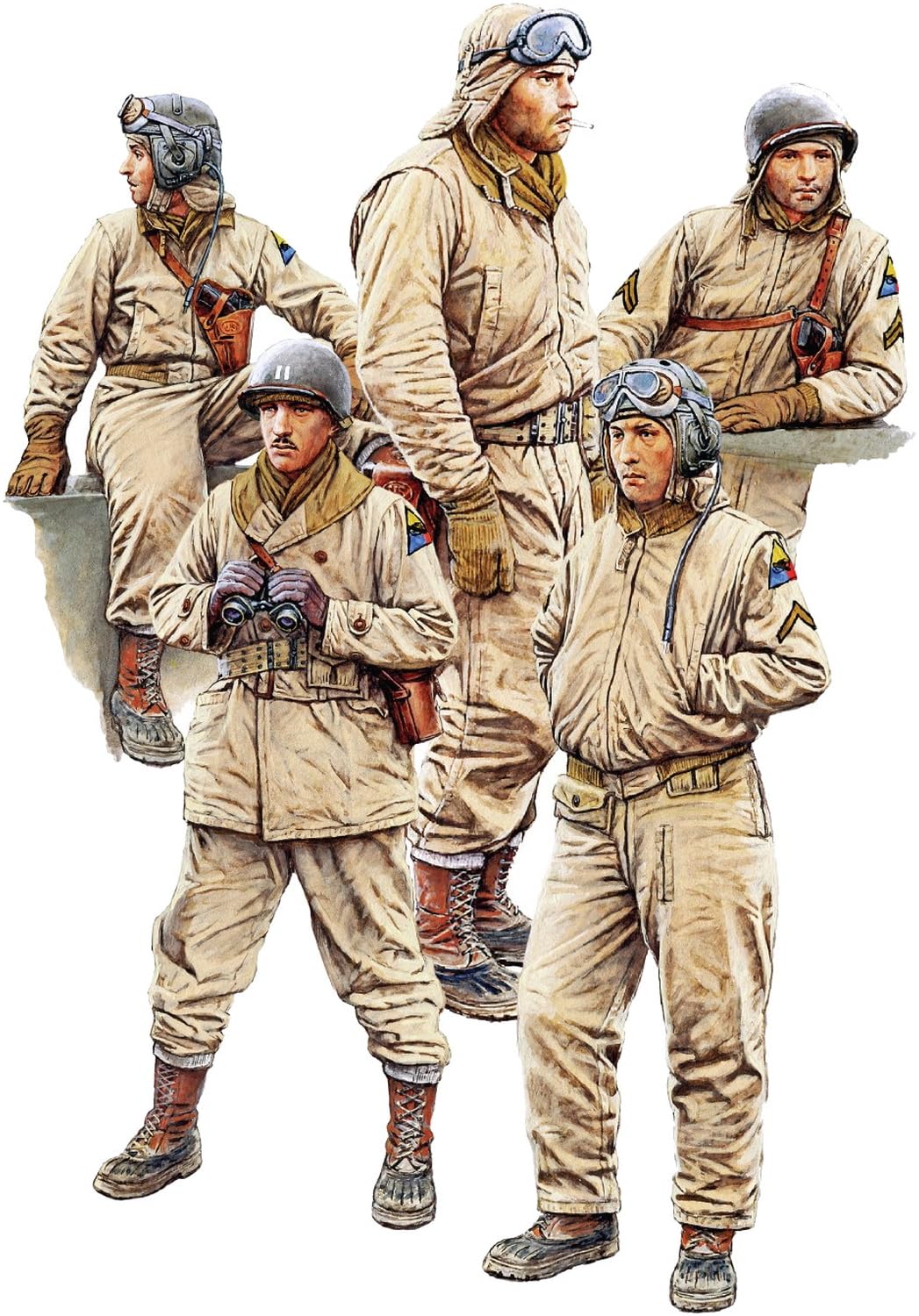 MiniArt 35399 1:35 Fig. Tripulación de tanques estadounidenses (5) NW Eur. - Réplica fiel a la fabricación de maquetas, fabricación de maquetas, kit de construcción de plástico, manualidades