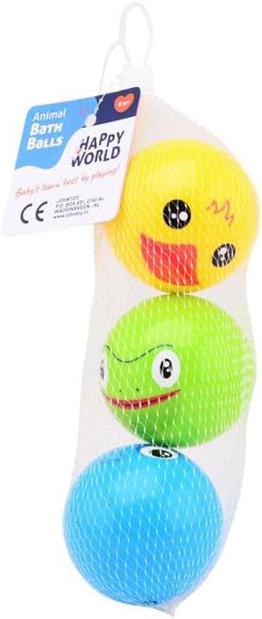 Johntoy Happy World Dieren Bath Speelball, Pack of 3