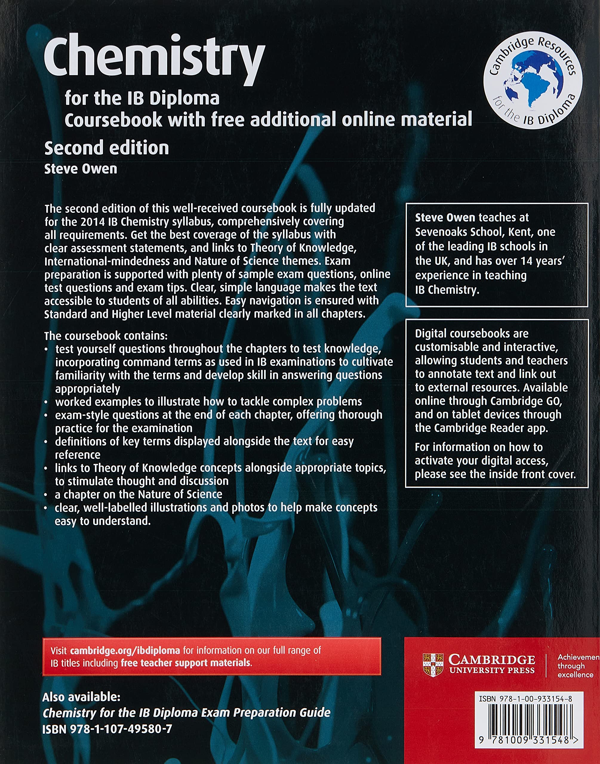 Chemistry for the IB Diploma Coursebook with Digital Access (2 Years)