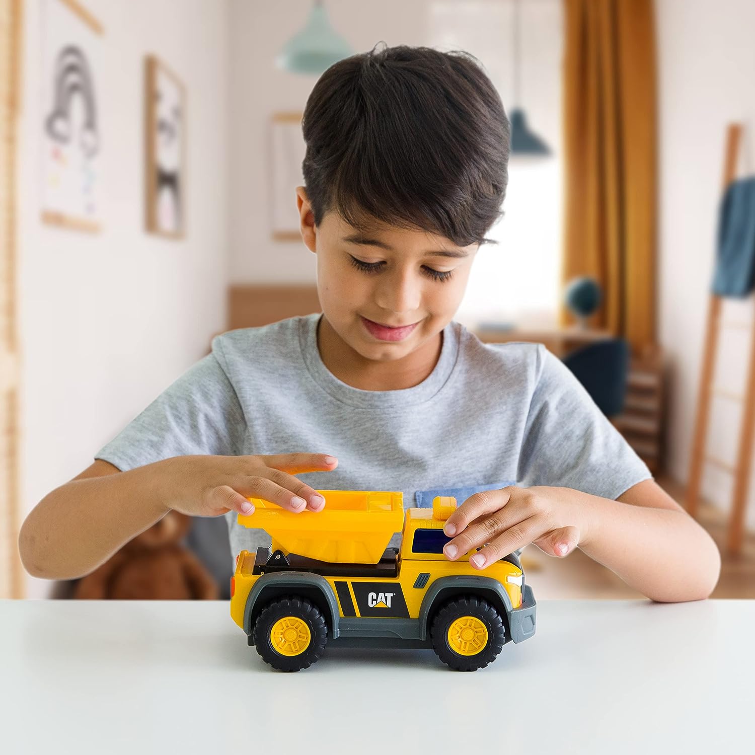CatToysOfficial Construction Truck Constructors Toy Dump Truck, Yellow