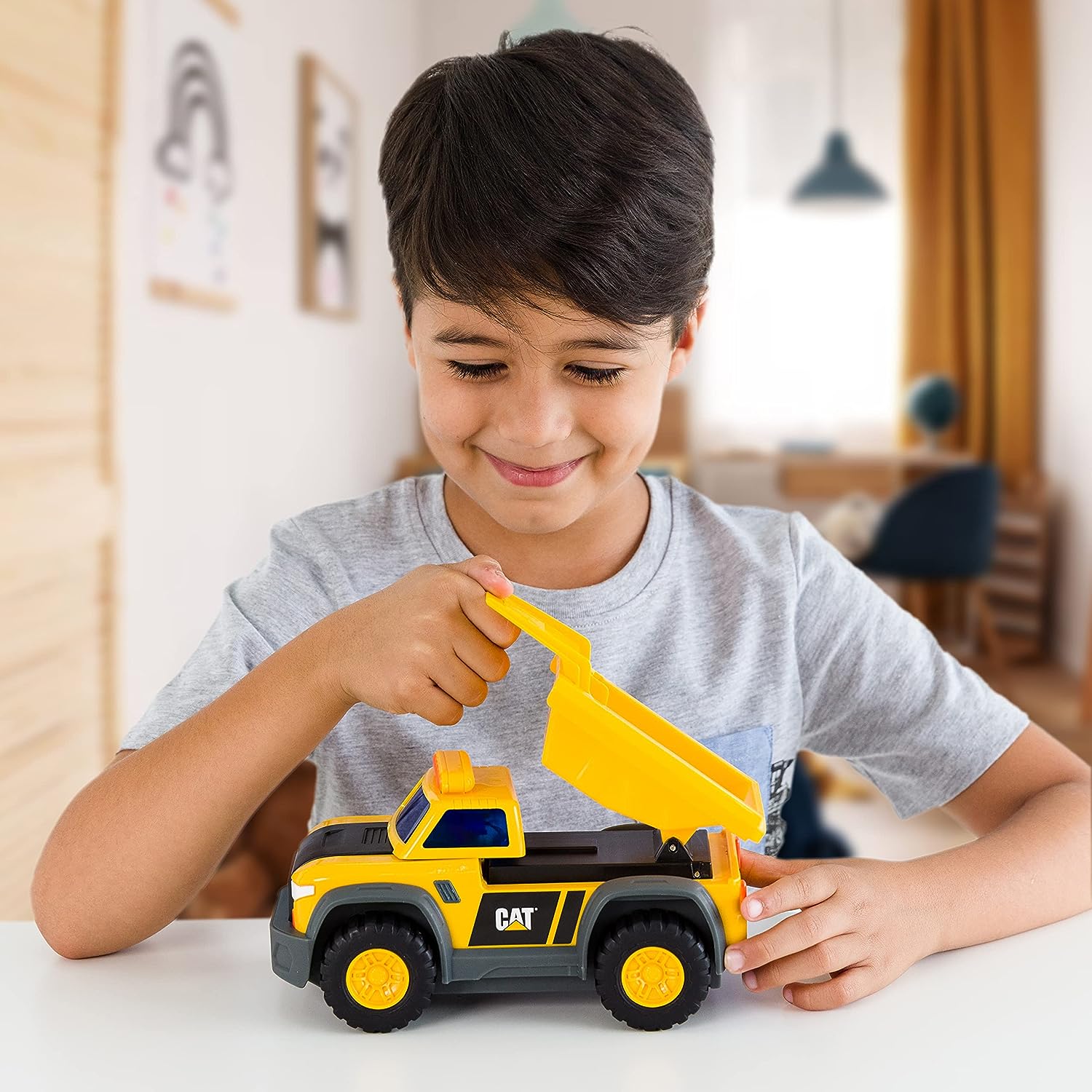 CatToysOfficial Construction Truck Constructors Toy Dump Truck, Yellow