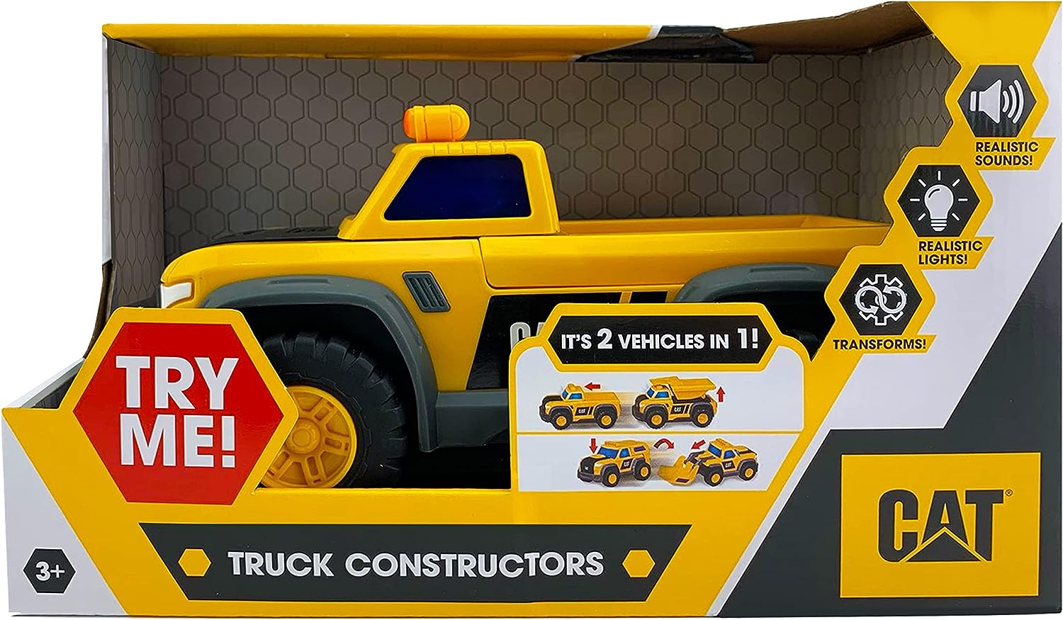 CatToysOfficial Construction Truck Constructors Toy Dump Truck, Yellow