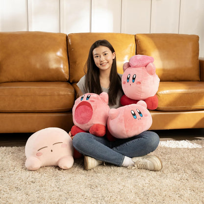 Club Mocchi Mocchi Suya Suya Sleeping Kirby Mega Plush Toy - 15" Cute Plush Squishy Toys - Licensed Kirby Figure Soft Toys - Kirby Room Decor Bed Pillow - Kids Toys for 3 Year Old Boys & Girls
