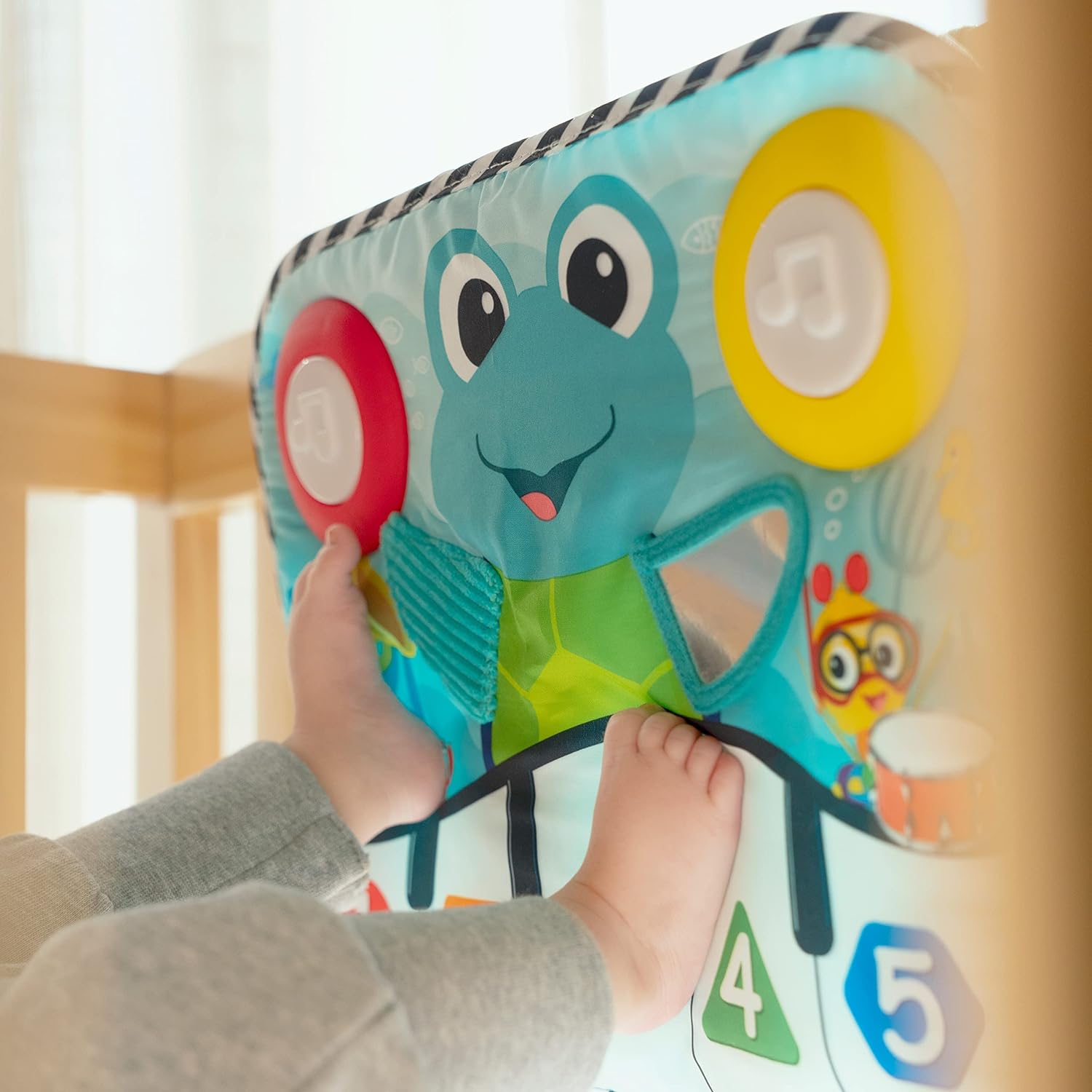 Baby Einstein Ocean Explorers Neptune's Kick & Explore Musical Kick Pad & Crib Toy, for Ages 0 Months and up