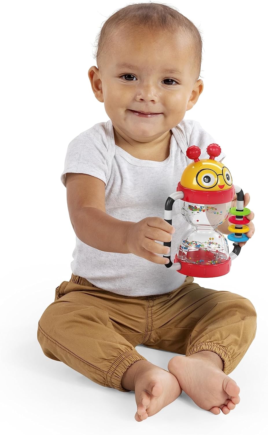 Baby Einstein Cal’s Sensory Shake-up Developmental Activity Rattle Toy, BPA Free, for Infants Ages 3 Months and up