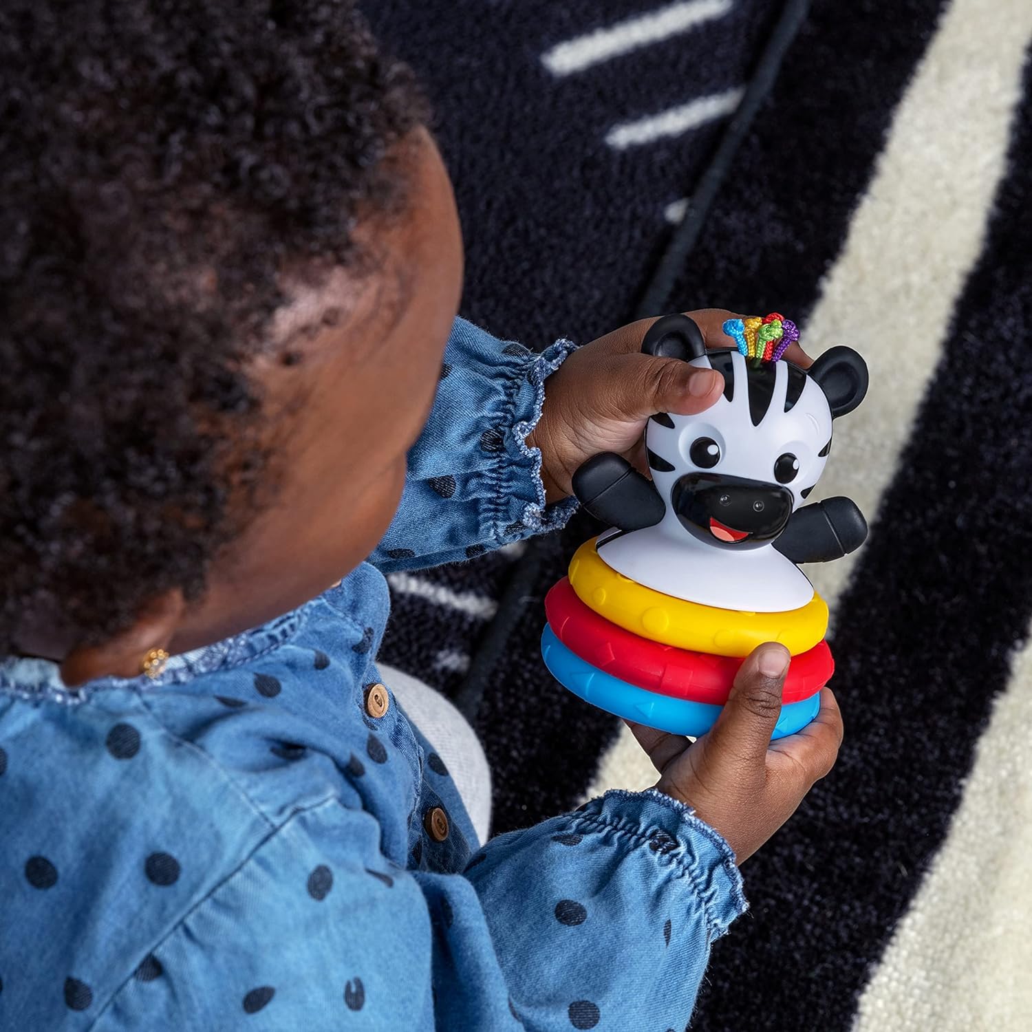 Baby Einstein Stack & Wobble Zen BPA Free Teether Toy for Cause and Effect Learning, Infants Ages 3 Months and up