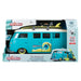Jada- Furgoneta Volkswagen T1, 31cm, Contenedor de 9 coches escala 1:64 (7,5cm). Con luz, tabla de surf y pegatinas, Techo y compartimento extraíble (212055010)
