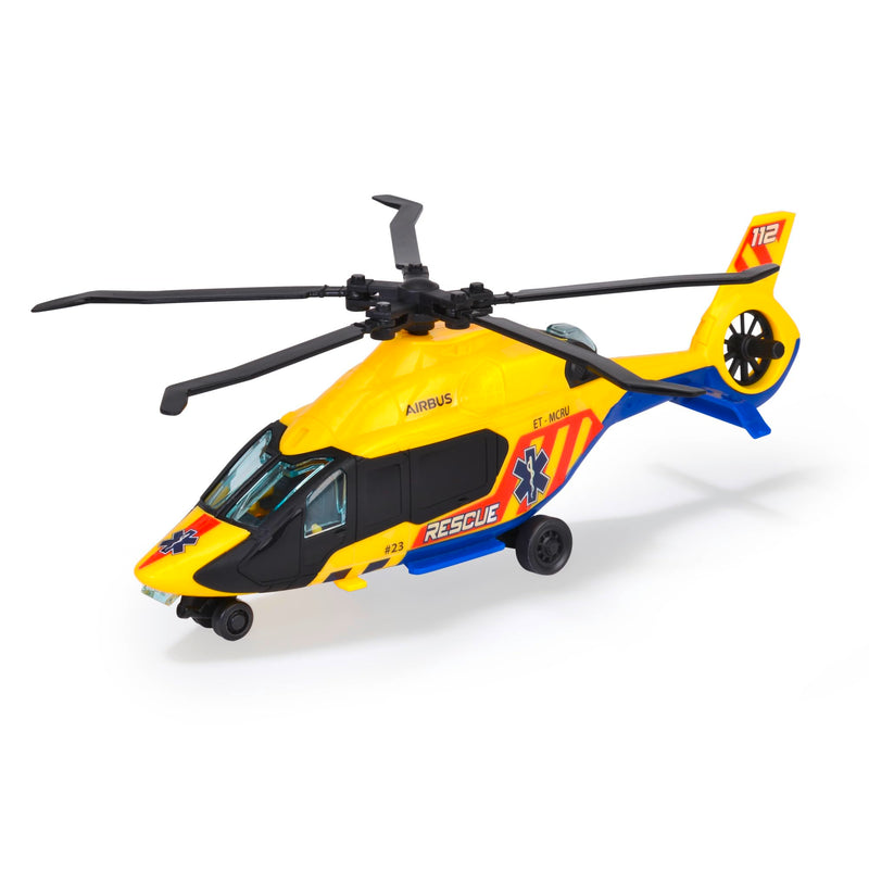 Dickie 203714022 FIRE & RESCUE AIRBUS AMBULANCE Helicopter Toy Vehicle, Yellow/Blue