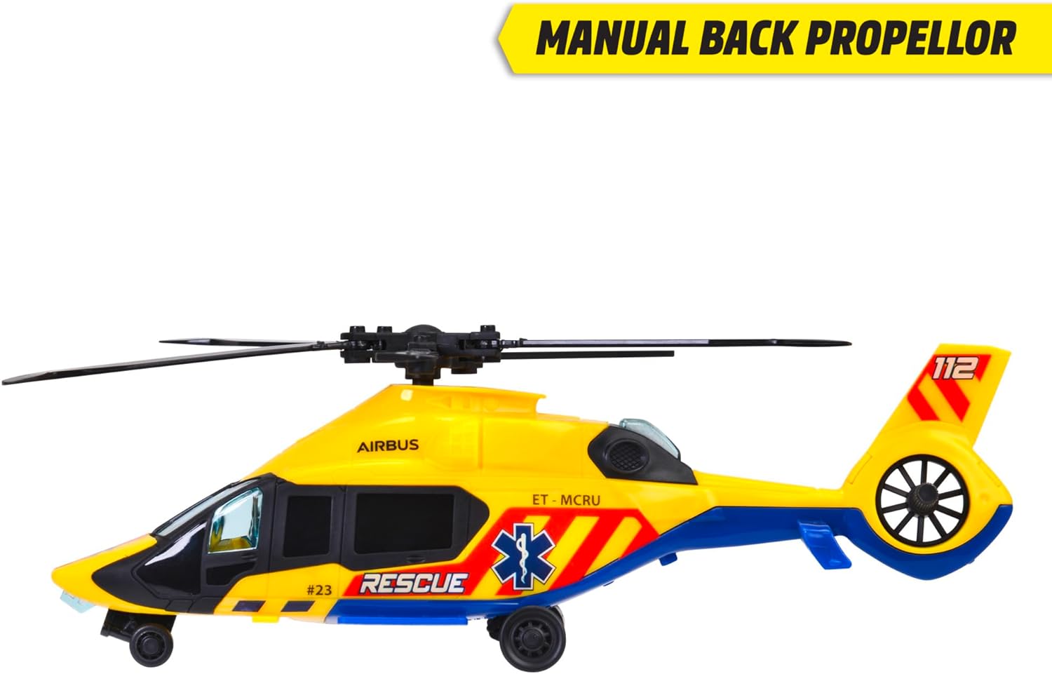 Dickie 203714022 FIRE & RESCUE AIRBUS AMBULANCE Helicopter Toy Vehicle, Yellow/Blue