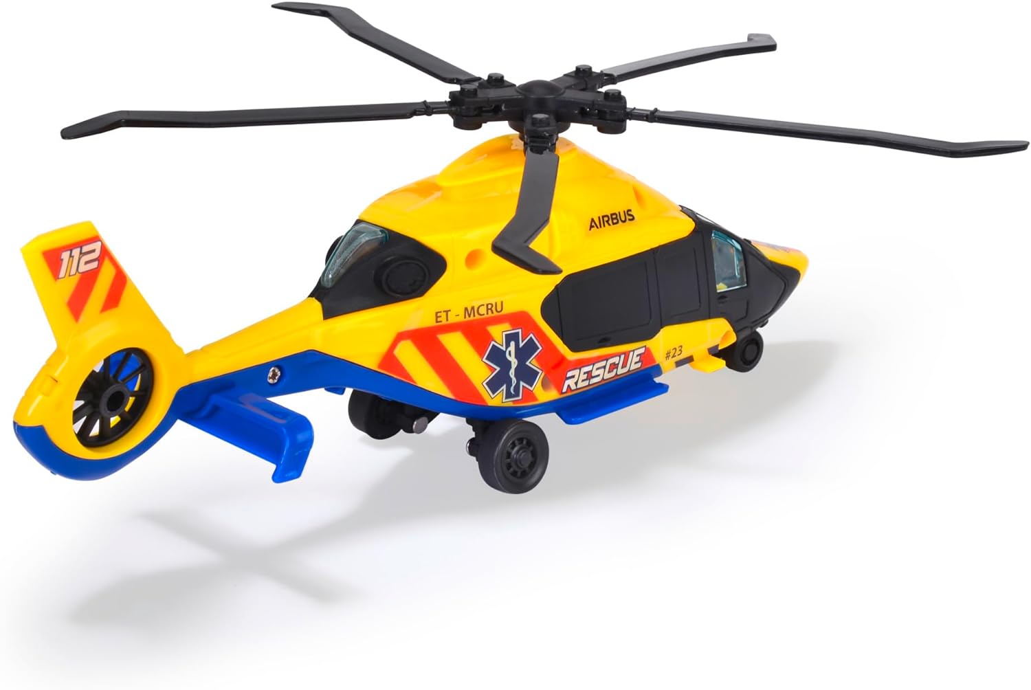 Dickie 203714022 FIRE & RESCUE AIRBUS AMBULANCE Helicopter Toy Vehicle, Yellow/Blue