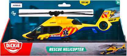 Dickie 203714022 FIRE & RESCUE AIRBUS AMBULANCE Helicopter Toy Vehicle, Yellow/Blue