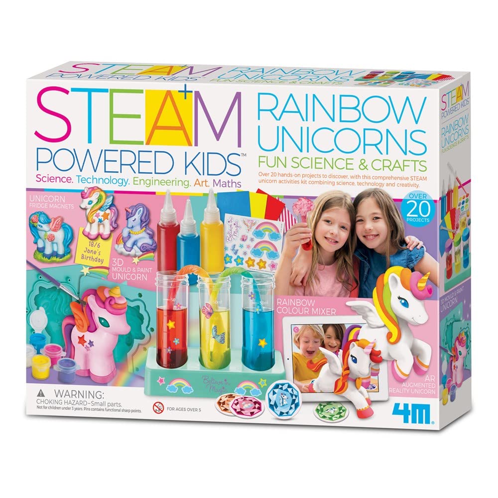4M Stem-aangedreven kinderen, regenboog-eenhoorns, gigantische eenhoorn, kunst en handwerk, set & STEM-projecten, kinderen vanaf 5 jaar, roze