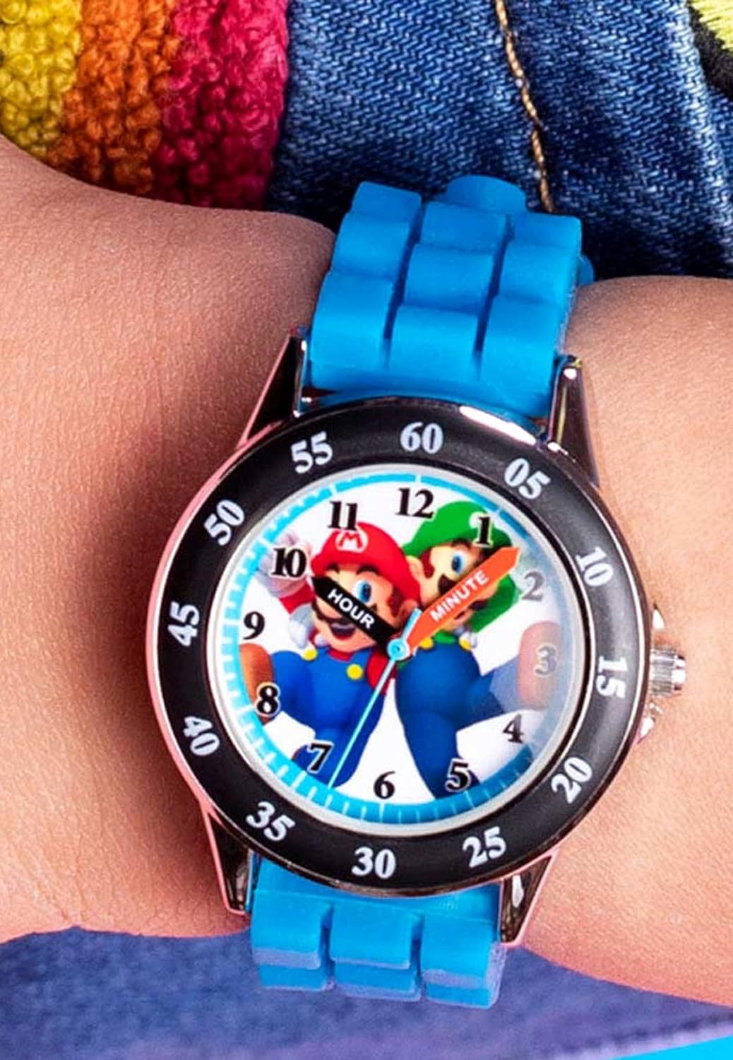 Nintendo Mario Blue Time Teacher Watch GSM3044