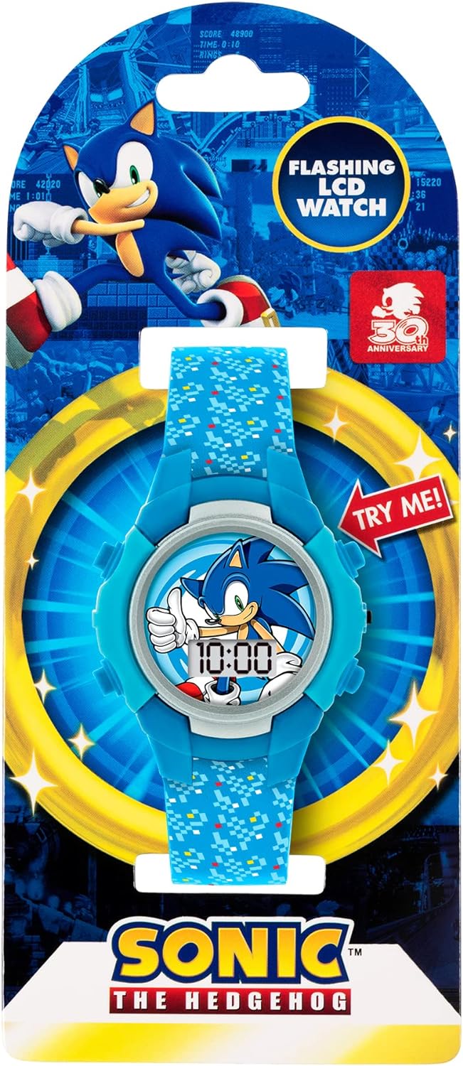 Sega Sonic the Hedgehog Blue Flashing LCD watch SNC4036