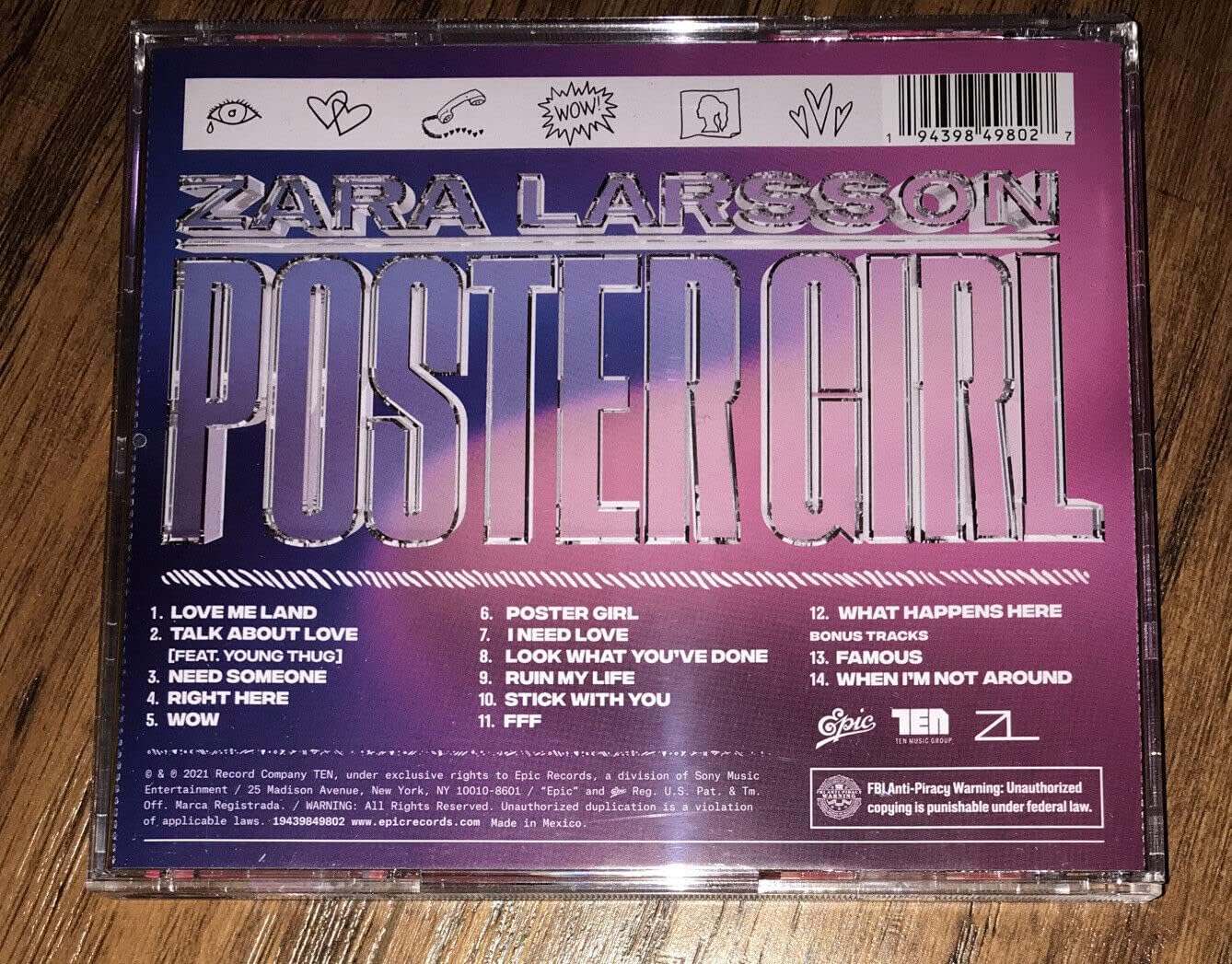 ZARA LARSSON Poster Girl LIMITED EDITION EXPANDED TARGET CD with 2 BONUS TRACKS and ALTERNATE COVER
