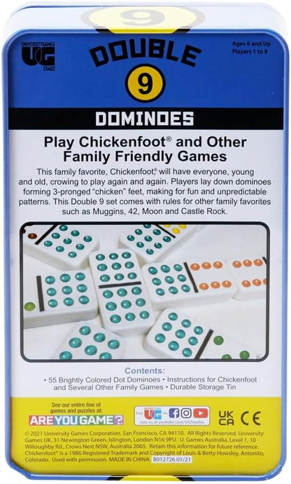 University Games Double 9 Dominoes in a Tin