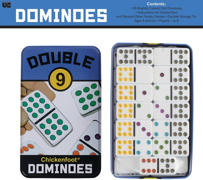University Games Double 9 Dominoes in a Tin