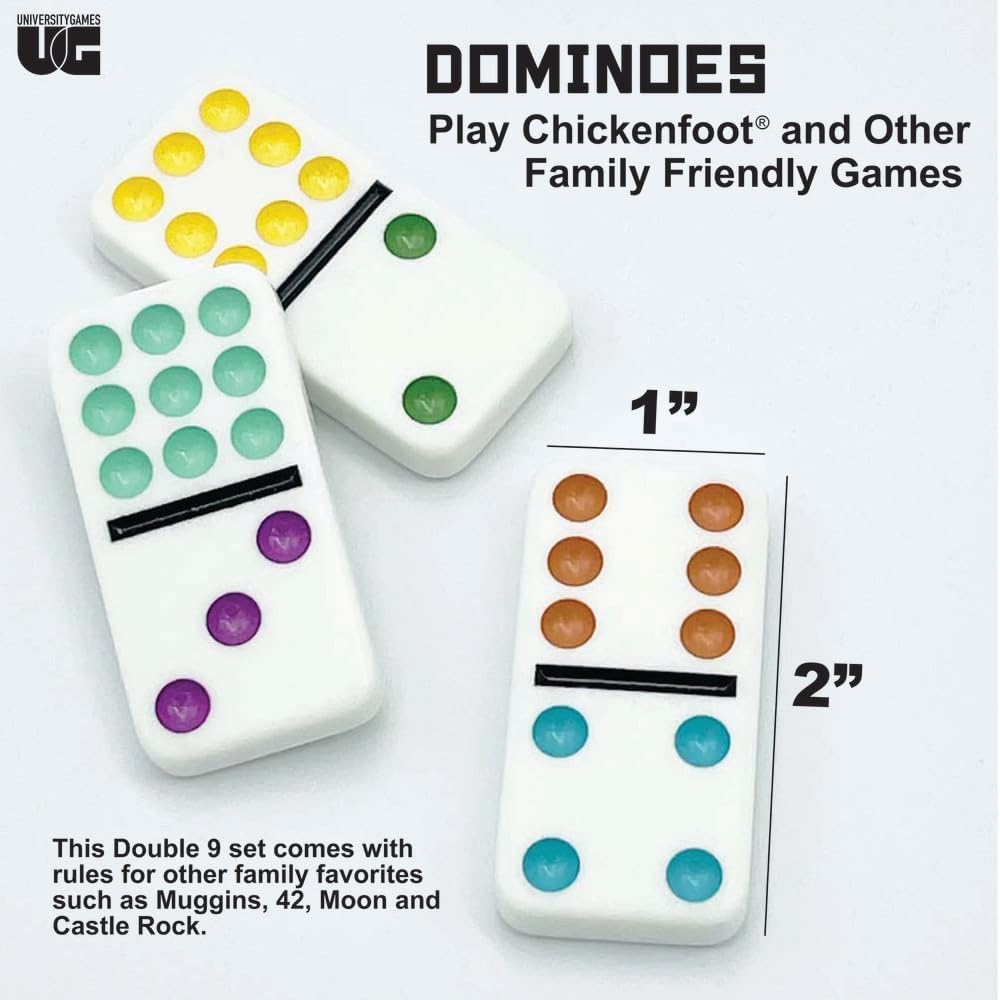 University Games Double 9 Dominoes in a Tin